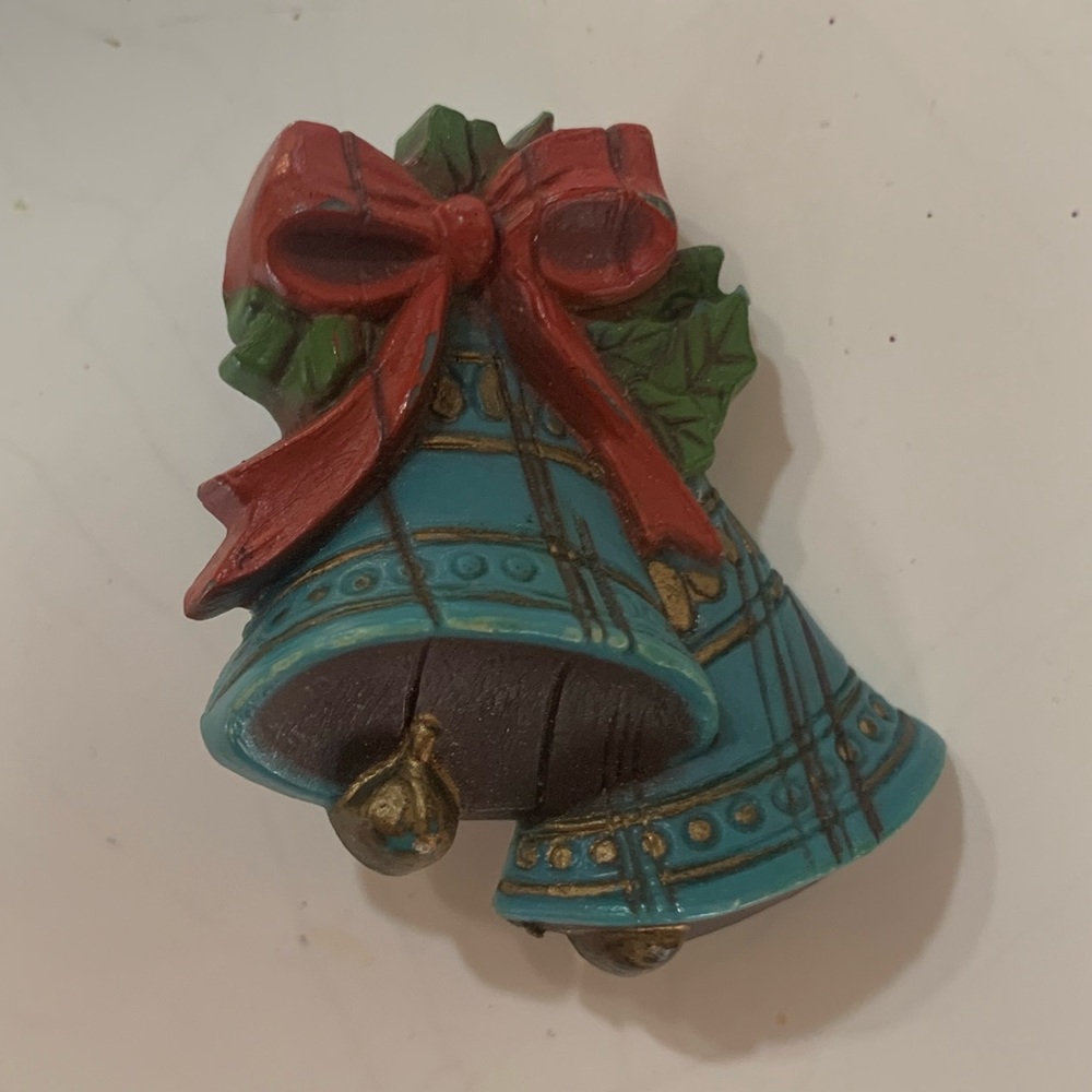 Vintage 1950s Christmas Bells Holiday Pin